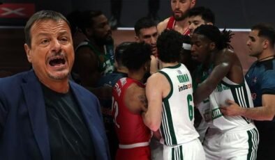 Sinirlerin gerildiği derbi gecesinde gülen taraf Olympiakos! Ergin Ataman'a büyük şok