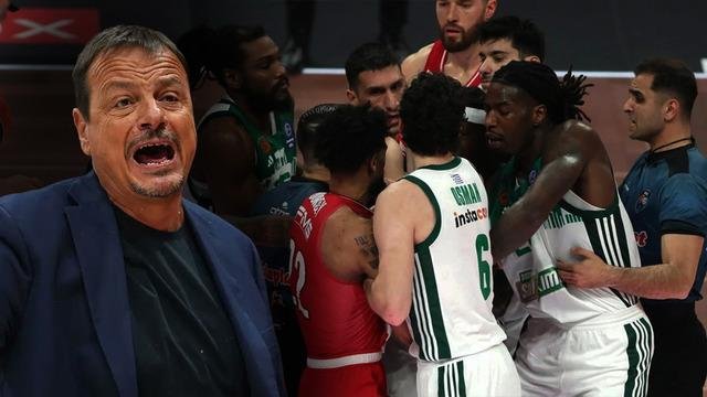 Sinirlerin gerildiği derbi gecesinde gülen taraf Olympiakos! Ergin Ataman'a büyük şok